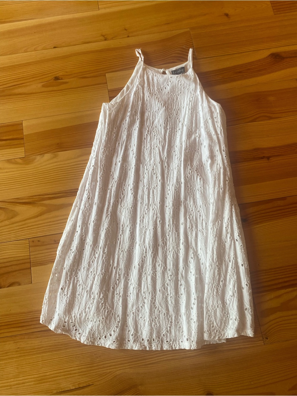 Luxology White Eyelet Halter Dress